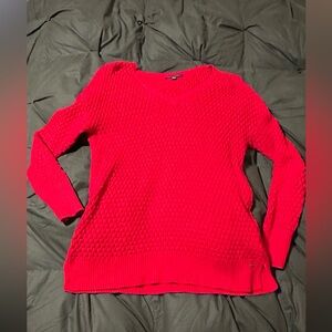 American Eagle Vibrant Red V-Neck Women's Sweater